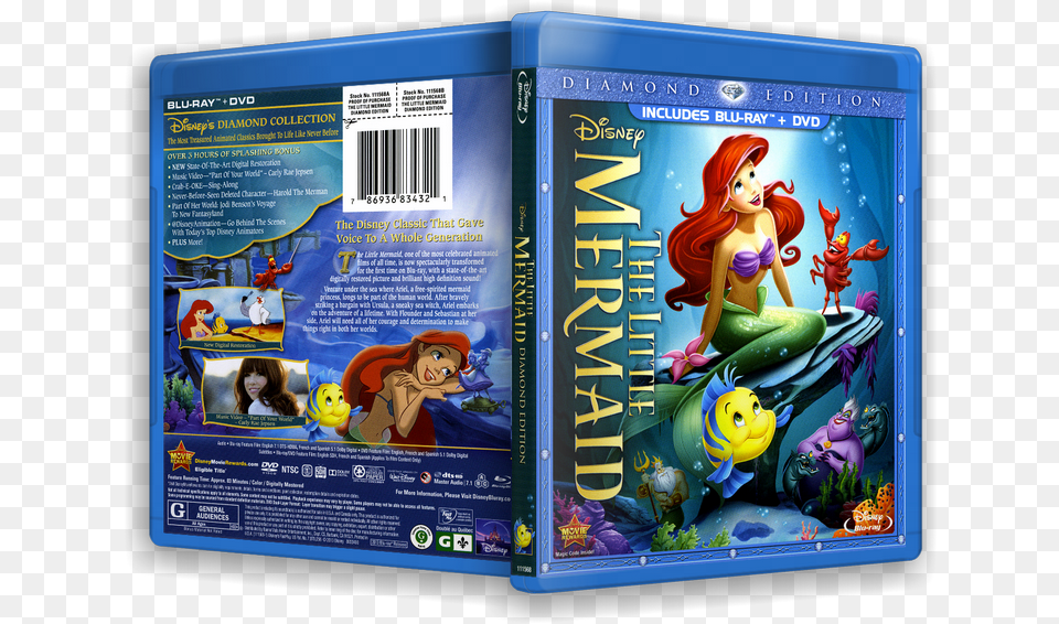 Little Mermaid 2013 Dvd Blu Ray Little Mermaid Blu Ray Diamond Edition, Publication, Book, Comics, Adult Free Png