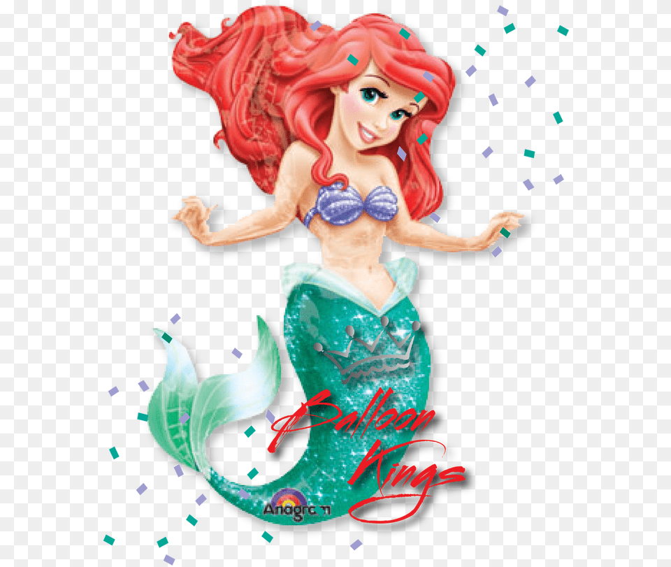 Little Mermaid Ariel Airwalker 53quot Little Mermaid Ariel Airwalker Balloon Mylar, Publication, Book, Adult, Person Free Png Download