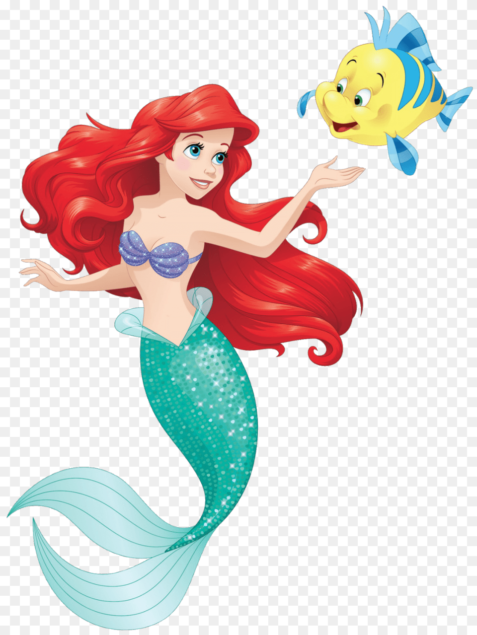 Little Mermaid Ariel And Flounder, Adult, Person, Woman, Female Png Image