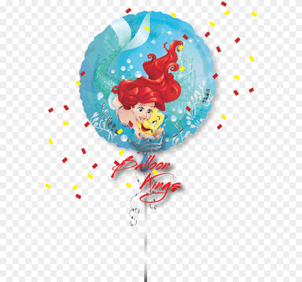 Little Mermaid Ariel Round Balo Pequena Sereia, Balloon, Food, Sweets, Baby Png Image
