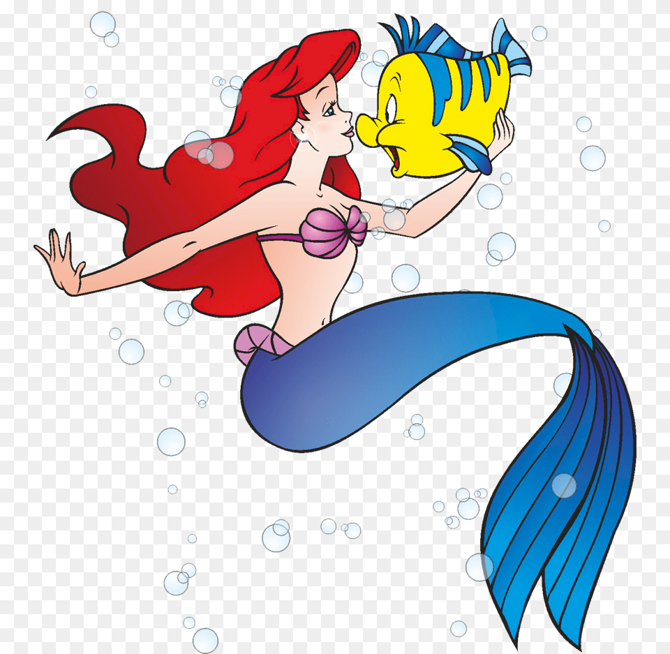 Little Mermaid Clip Art Image, Book, Comics, Publication, Baby Free Png Download