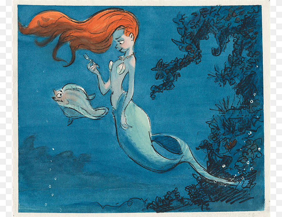 Little Mermaid Disney Concept Art, Painting, Adult, Person, Woman Free Png