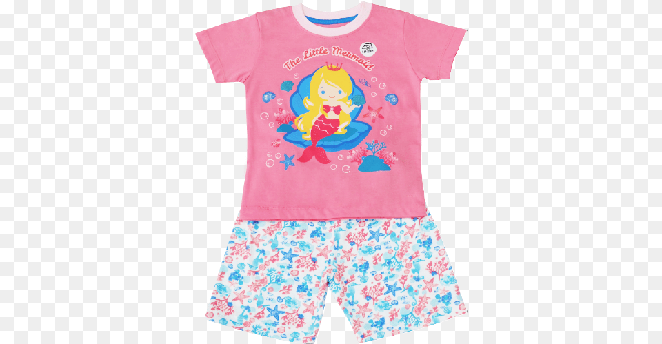 Little Mermaid Nightwear, Clothing, T-shirt, Baby, Person Png Image