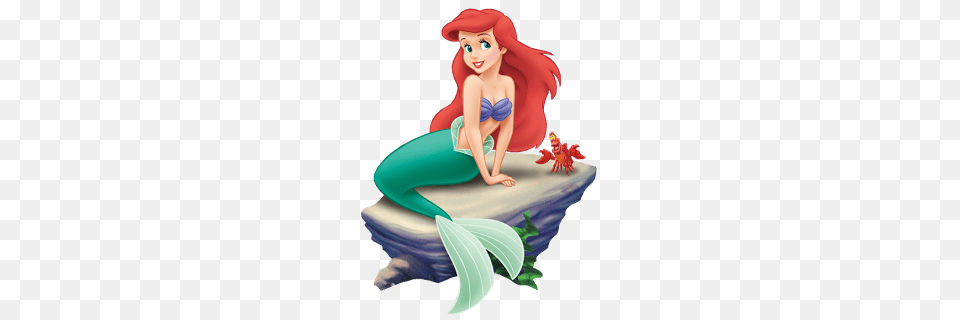 Little Mermaid On Rock, Baby, Person, Book, Comics Png Image