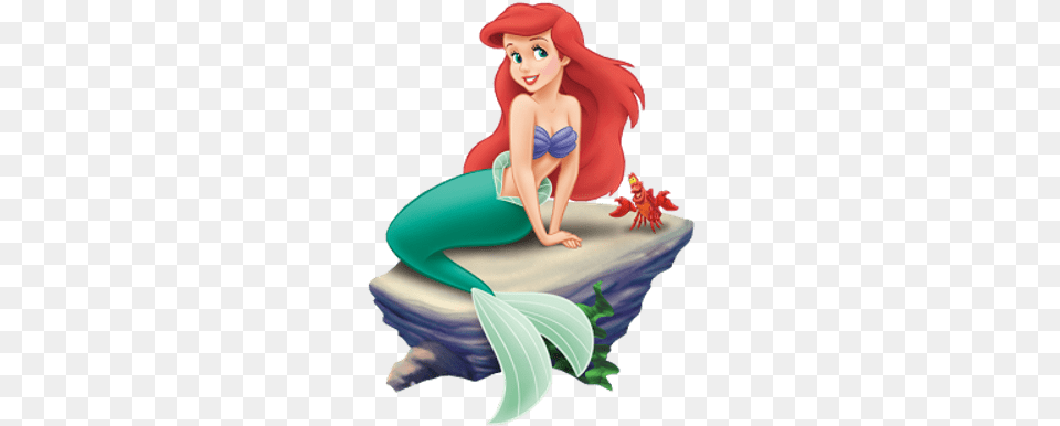 Little Mermaid On Rock Little Mermaid, Toy, Baby, Person Free Png Download