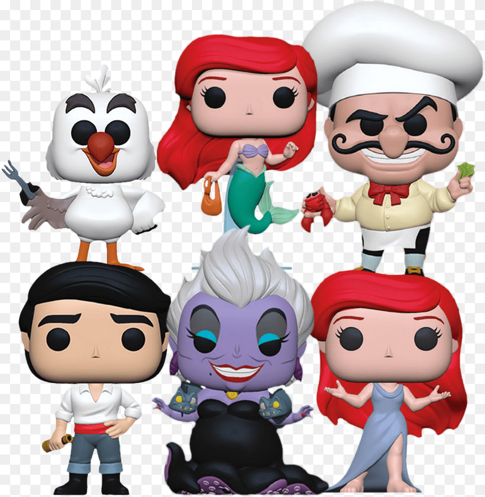 Little Mermaid Pop Vinyls Download Ariel Funko Pop Mermaid, Baby, Person, Face, Head Free Png