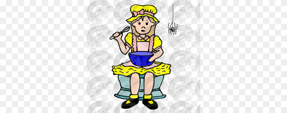 Little Miss Muffet Picture For Classroom Therapy Use, Baby, Person, Book, Comics Png Image