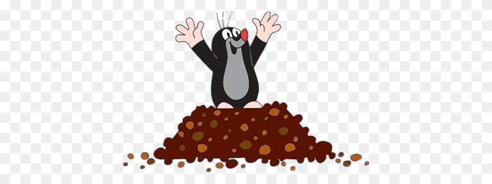 Little Mole On A Heap, Cartoon, Animal, Mammal Png Image