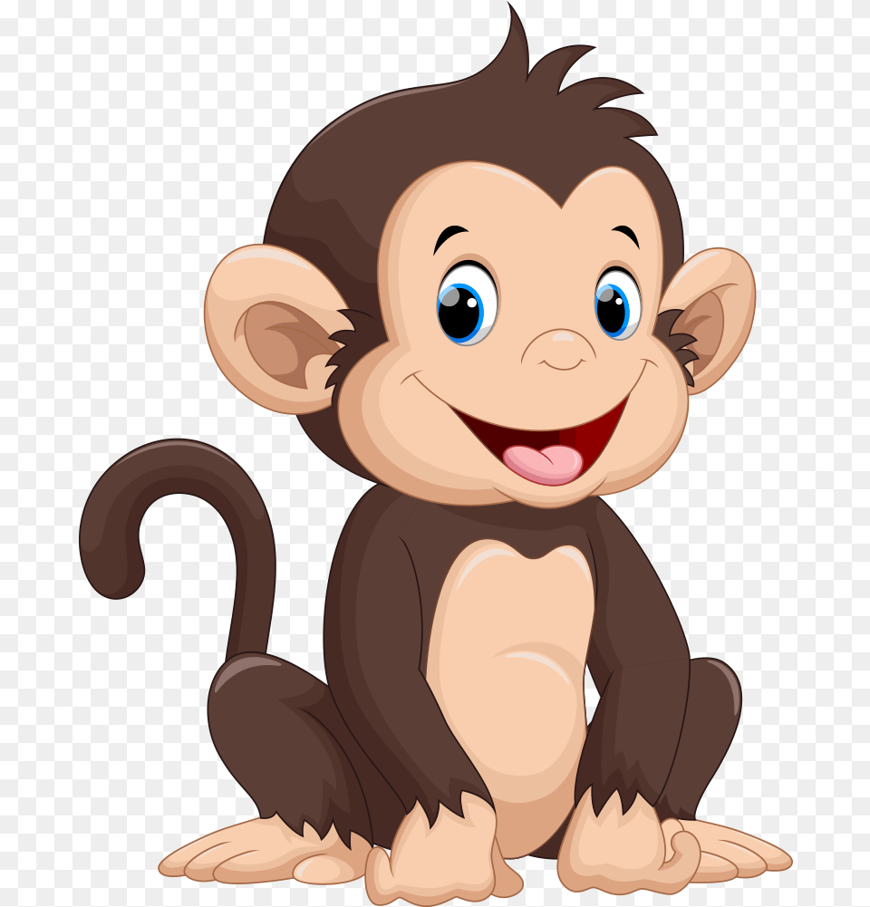 Little Monkey Illustration Cartoon Drawing Happy Clipart Cartoon Monkey Clipart, Face, Head, Person, Animal Free Transparent Png