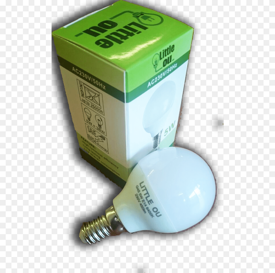 Little Ou 5watt Golfball Compact Fluorescent Lamp, Light, Box, Lightbulb Free Png