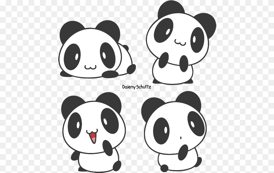 Little Panda By Daieny Panda Cartoon Drawing Easy, Animal, Bear, Giant Panda, Mammal Free Transparent Png
