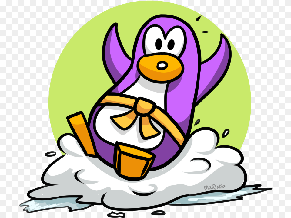 Little Penguin On Snow, Purple, Cartoon, Bulldozer, Machine Png