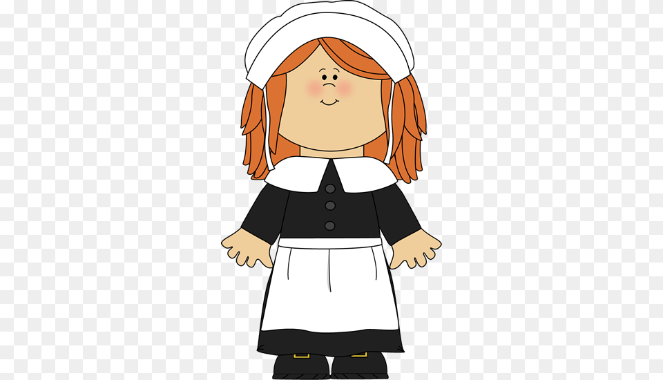 Little Pilgrim Girl The Holidays Thanksgiving Crafts And Recipes, Baby, Person, Face, Head Png Image