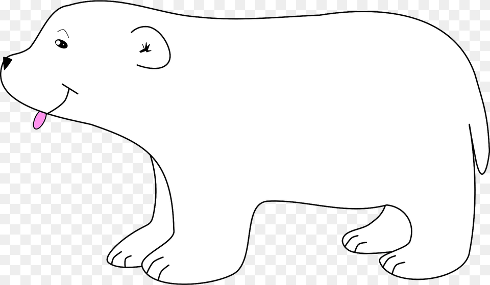 Little Polar Bear Black And White Clipart, Animal, Fish, Sea Life, Shark Png