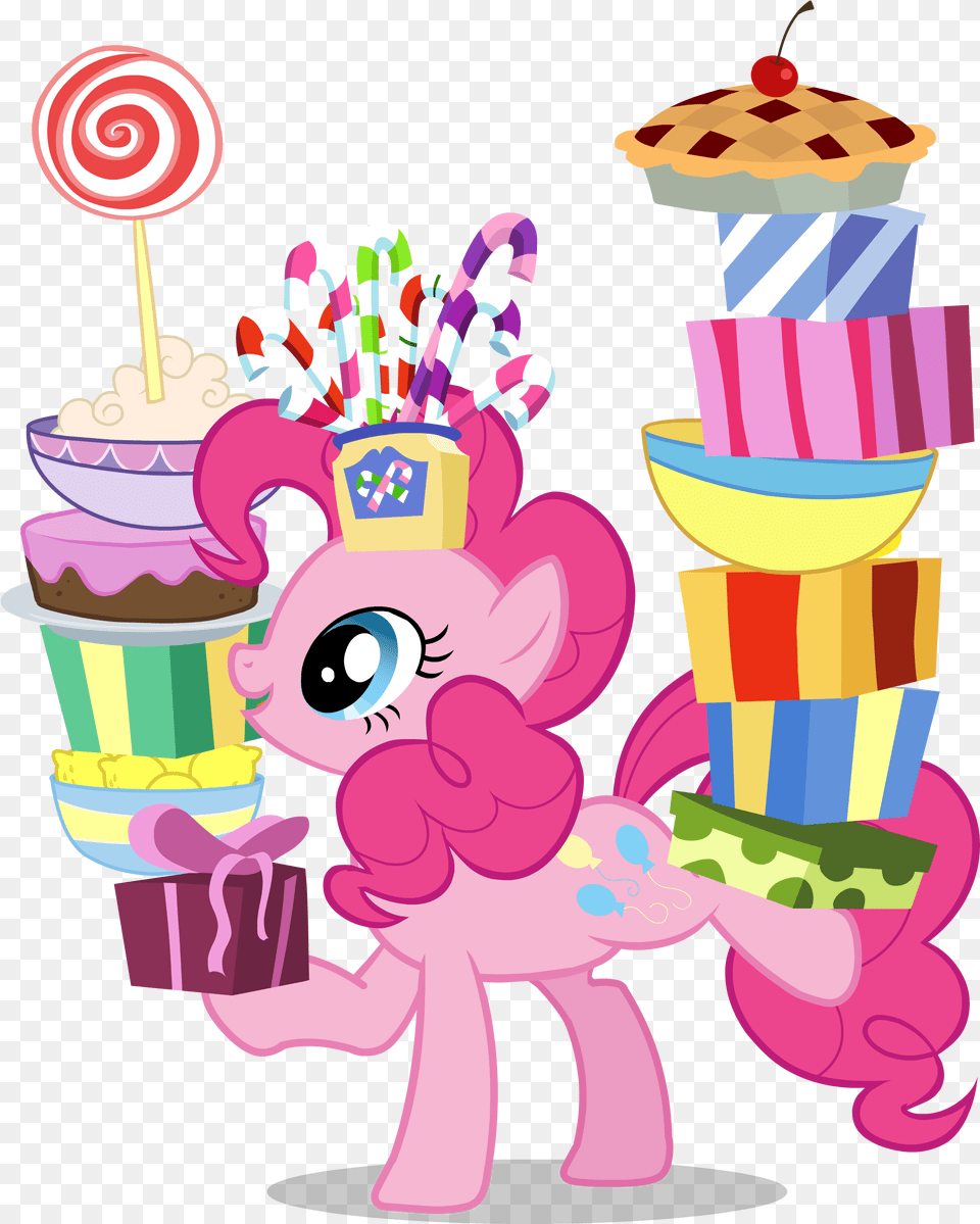 Little Pony With Cakes And Gifts Clipart Icons My Little Pony Birthday, Person, People, Food, Sweets Free Transparent Png