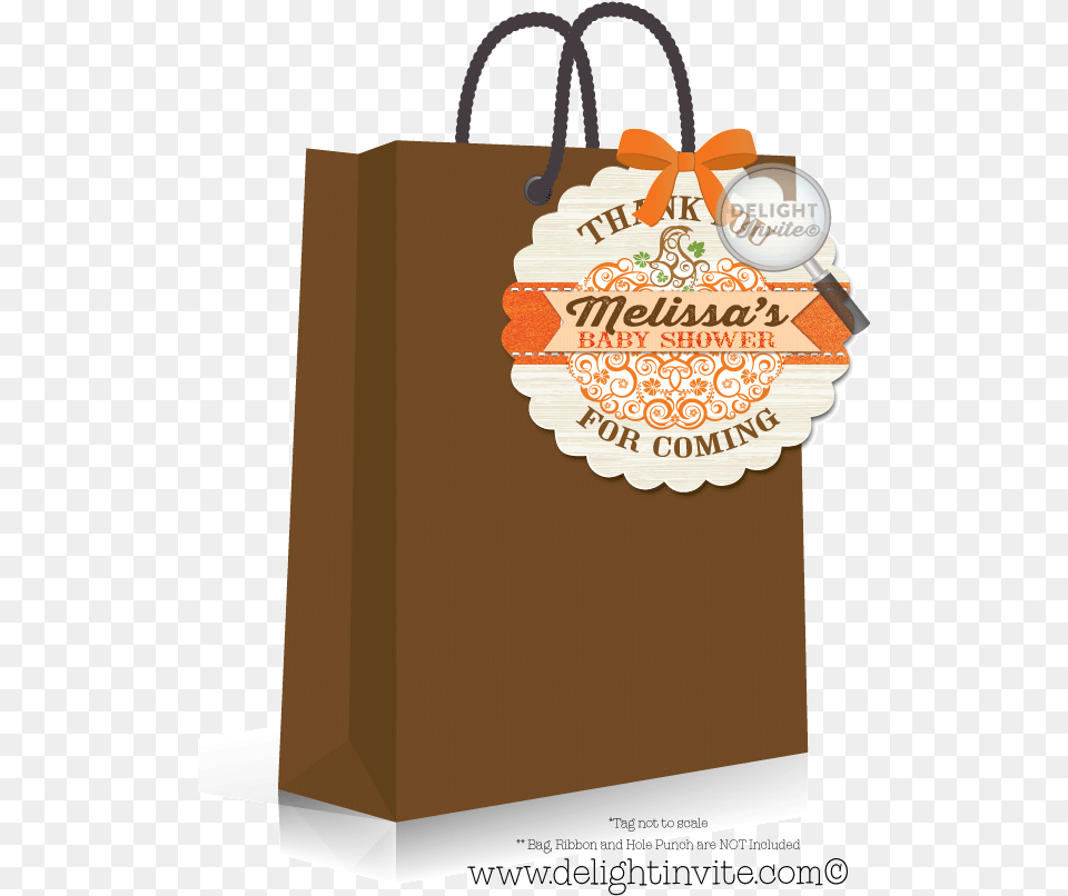 Little Pumpkin Baby Shower Favor Tags Party, Bag, Shopping Bag, Tote Bag, First Aid Free Transparent Png