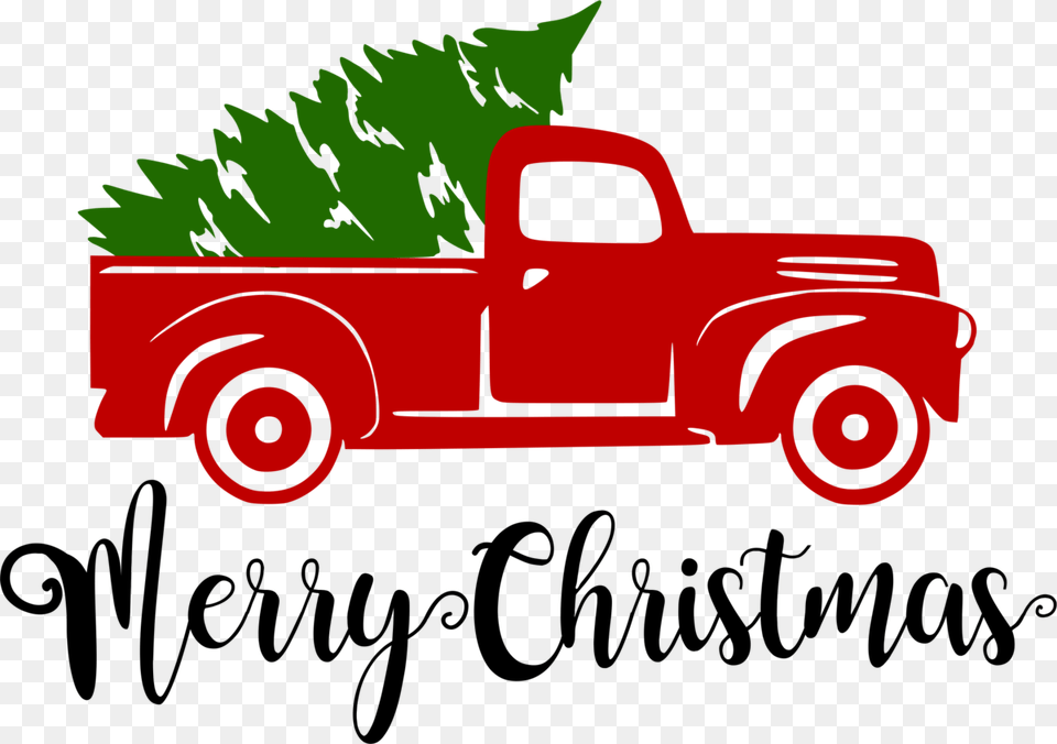 Little Red Christmas Truck, Pickup Truck, Transportation, Vehicle, Car Free Transparent Png