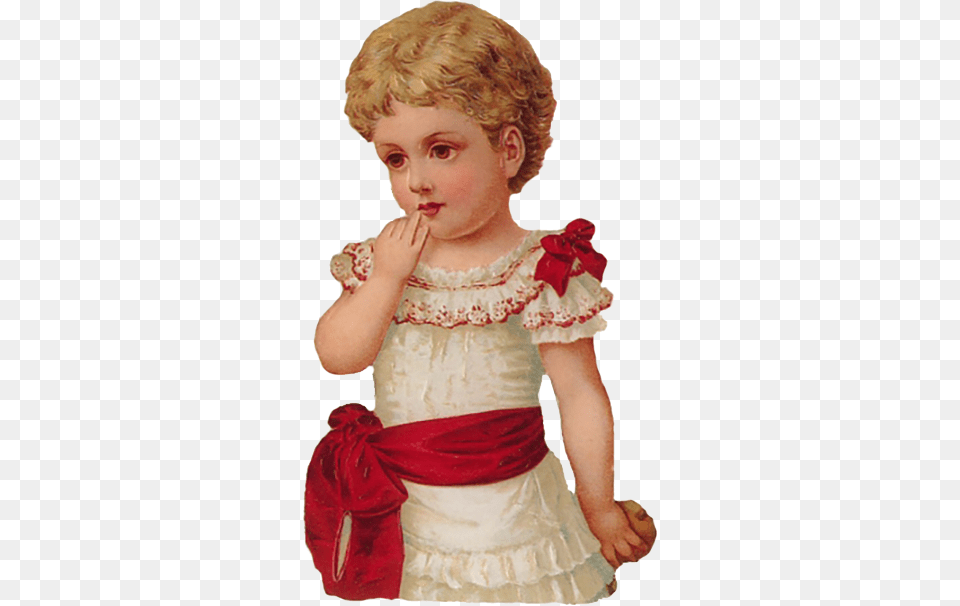 Little Red Girl Victorian Scrap Vintage Victorian Girl Transparent, Baby, Doll, Person, Toy Free Png