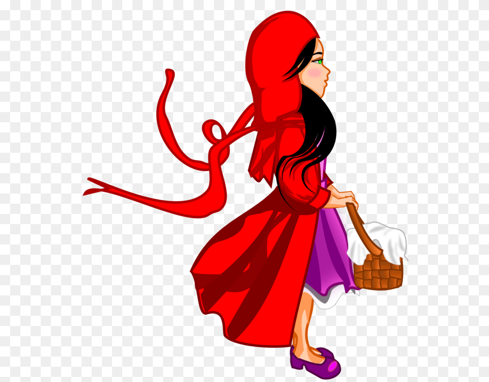 Little Red Riding Hood Big Bad Wolf Drawing Download Computer, Clothing, Adult, Person, Female Png