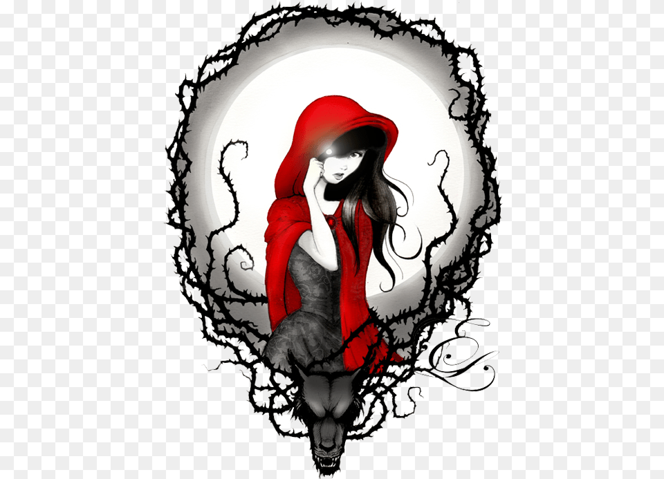 Little Red Riding Hood Big Bad Wolf Tattoo Fairy Tale Little Red Riding Hood Tattoo, Clothing, Photography, Publication, Book Free Png