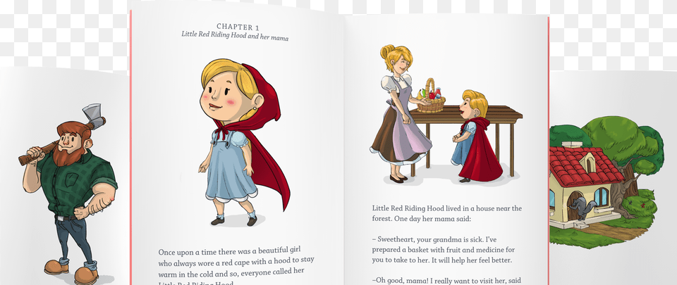 Little Red Riding Hood Grandma Clipart Cartoon, Book, Publication, Baby, Person Png Image
