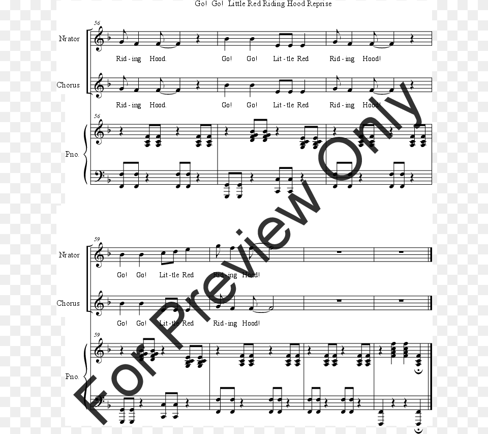 Little Red Riding Hood Let The Church Say Amen Satb, Sheet Music Png