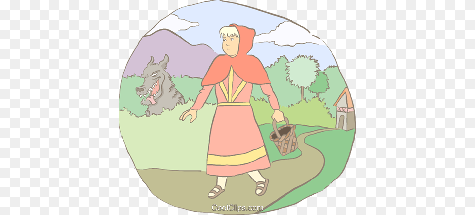 Little Red Riding Hood Royalty Free Vector Clip Art Big Bad Wolf, Person, Face, Head, Bag Png Image