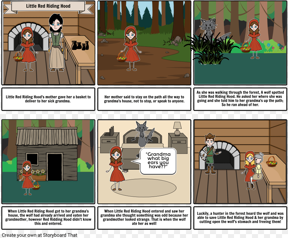 Little Red Riding Hood Storyboard, Book, Comics, Publication, Person Png