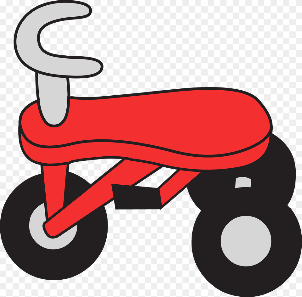 Little Red Tricycle Clipart, Device, Grass, Lawn, Lawn Mower Png Image