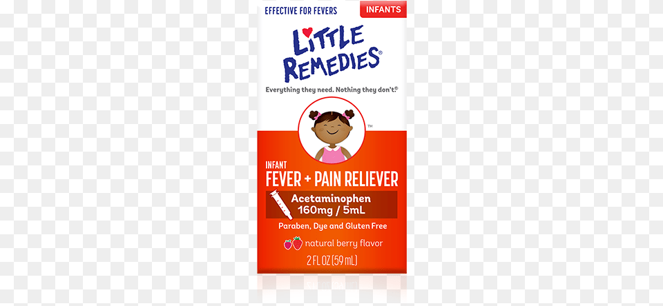 Little Remedies Infant Fever Amp Pain Reliever Little Remedies Fever, Advertisement, Poster, Baby, Person Png