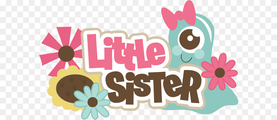 Little Sister Svg Scrapbook Title Brother Svg File Brother And Sister Title, Daisy, Plant, Flower, Person Png