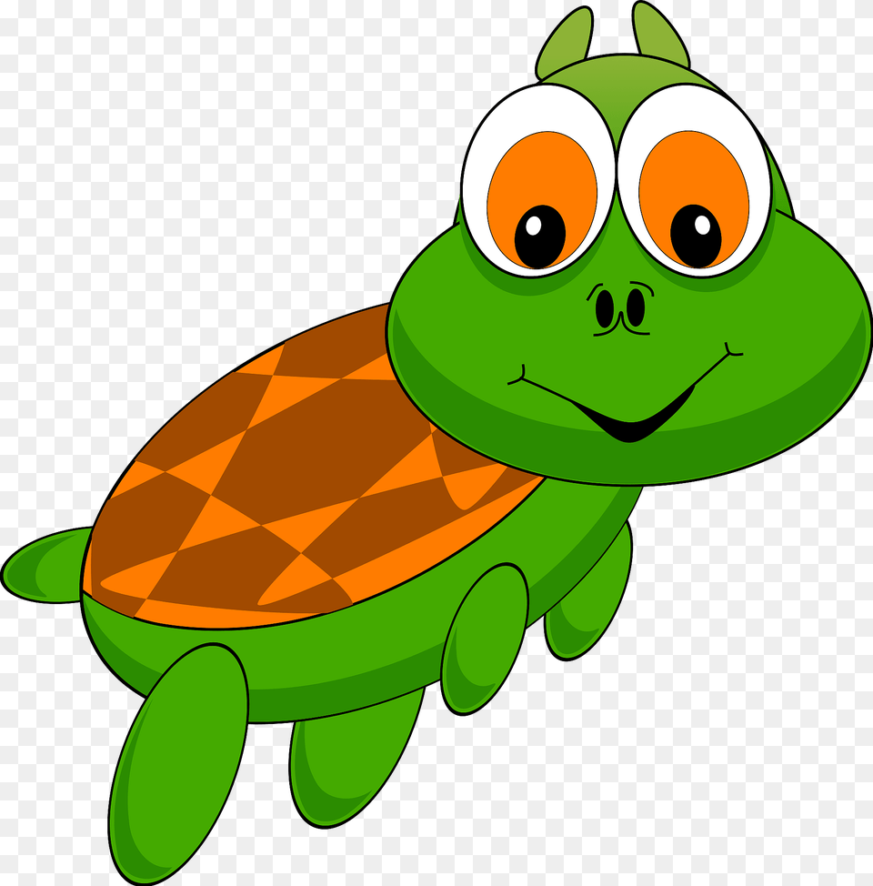 Little Turtle With Big Orange Eyes Clipart, Animal Png Image