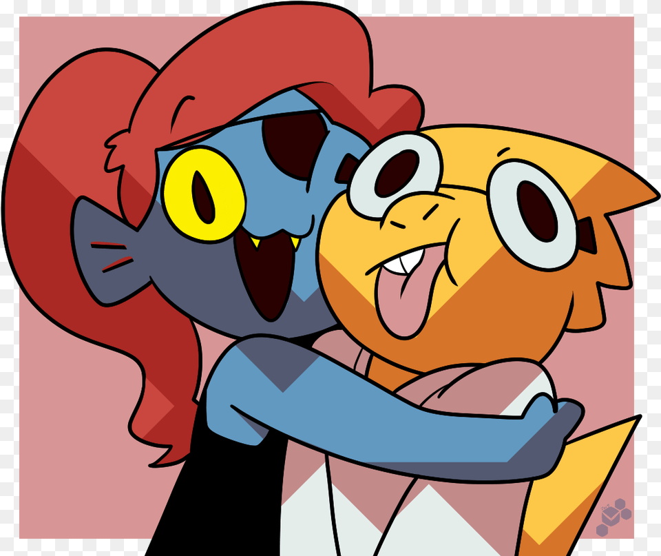 Little Undyne And Alphys Fictional Character, Cartoon, Baby, Person Free Png Download
