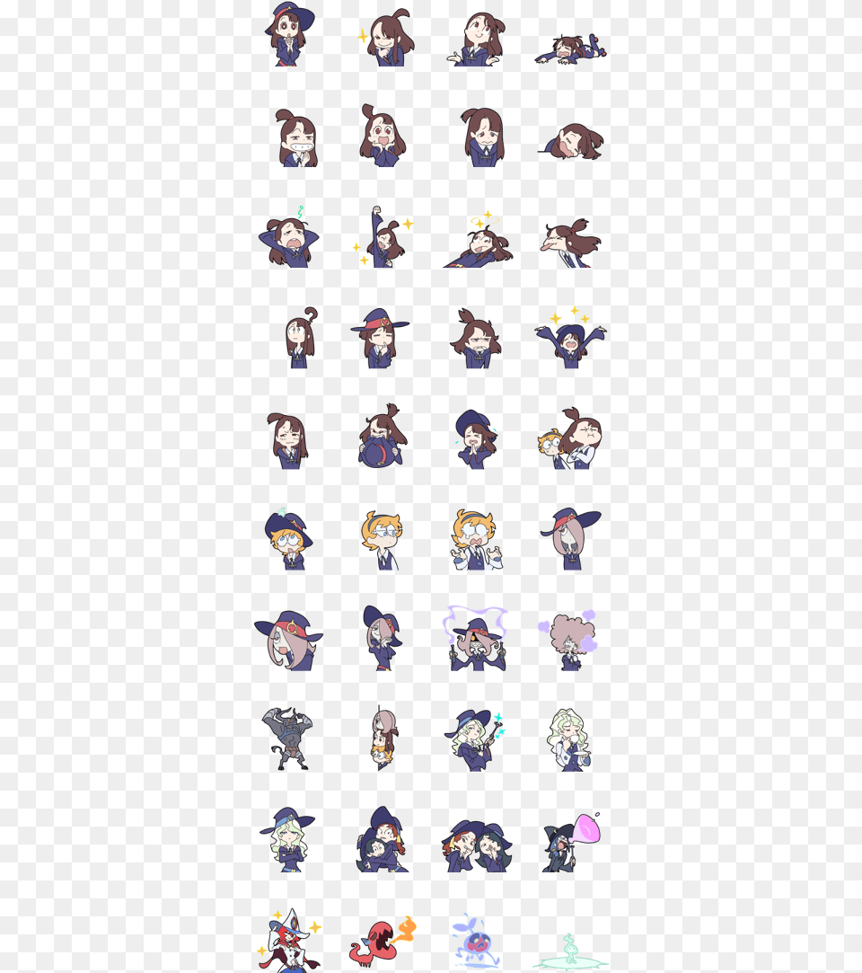Little Witch Academia Line Stickers, Formal Wear, Person, Clothing, Dress Free Png Download