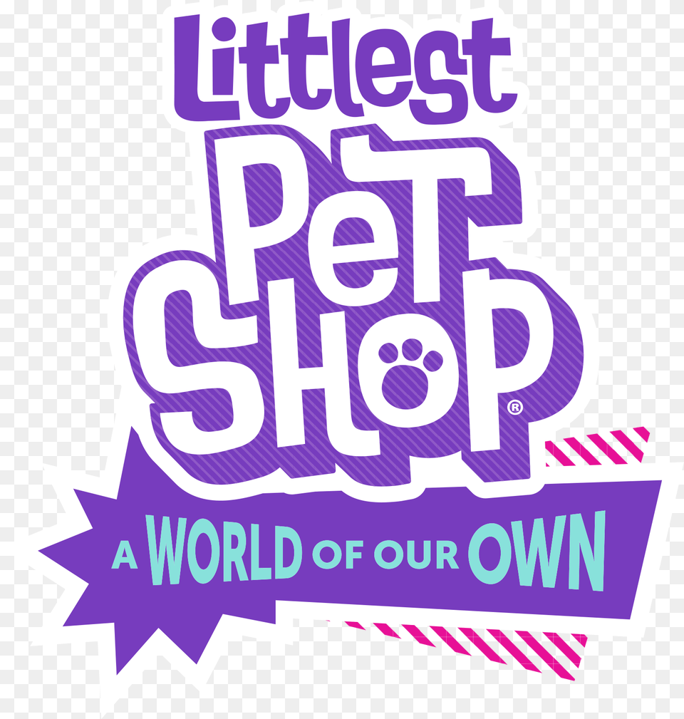 Littlest Pet Shop A World Of Our Littlest Pet Shop World Logo, Sticker, Advertisement, Poster, Purple Free Png