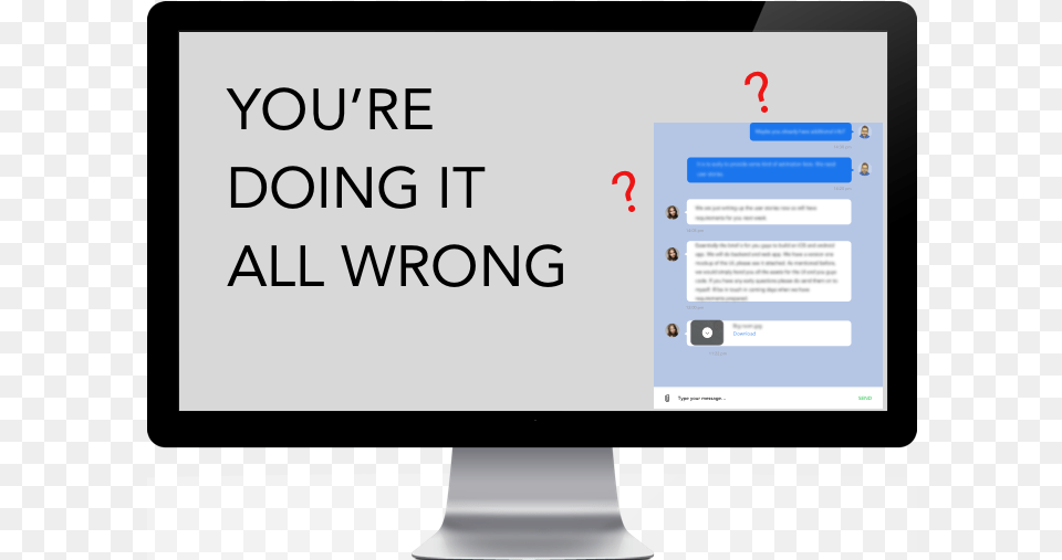 Live Chat You Re Doing It Wrong Computer Monitor, Computer Hardware, Electronics, Screen, Hardware Free Transparent Png