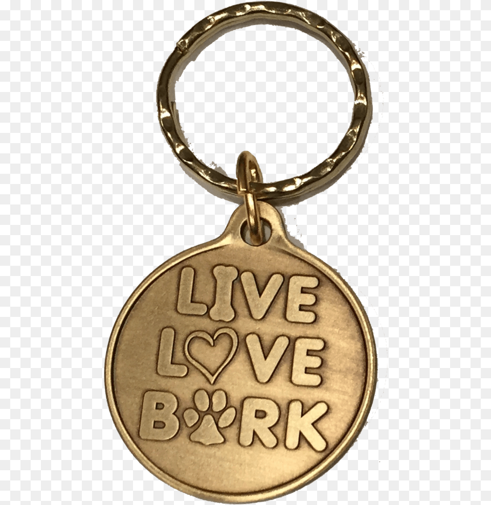 Live Love Bark Dog Bone Pet Heart Bronze Keychain Paw, Accessories, Gold, Pendant, Jewelry Png