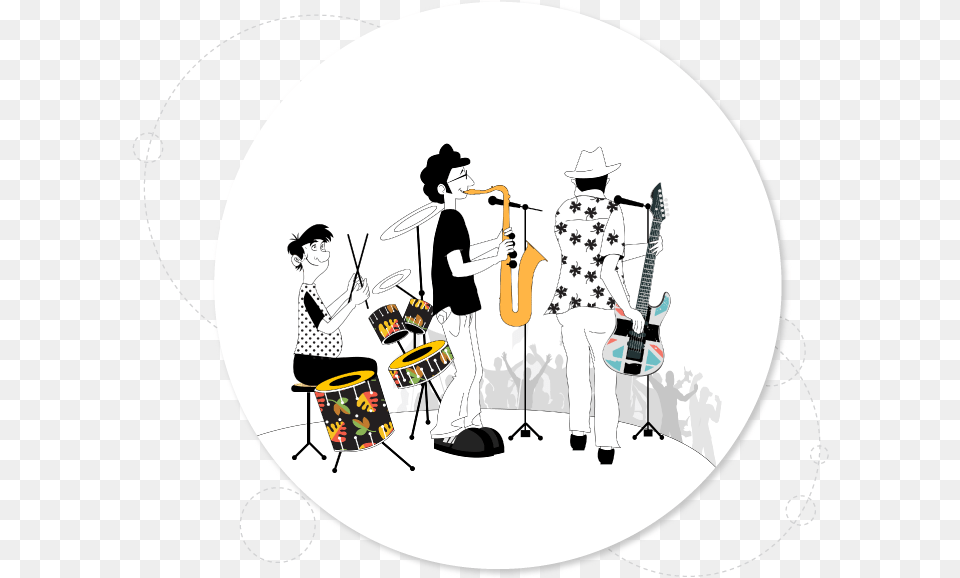 Live Music Concert Illustration, Person, Performer, Group Performance, Musician Png Image