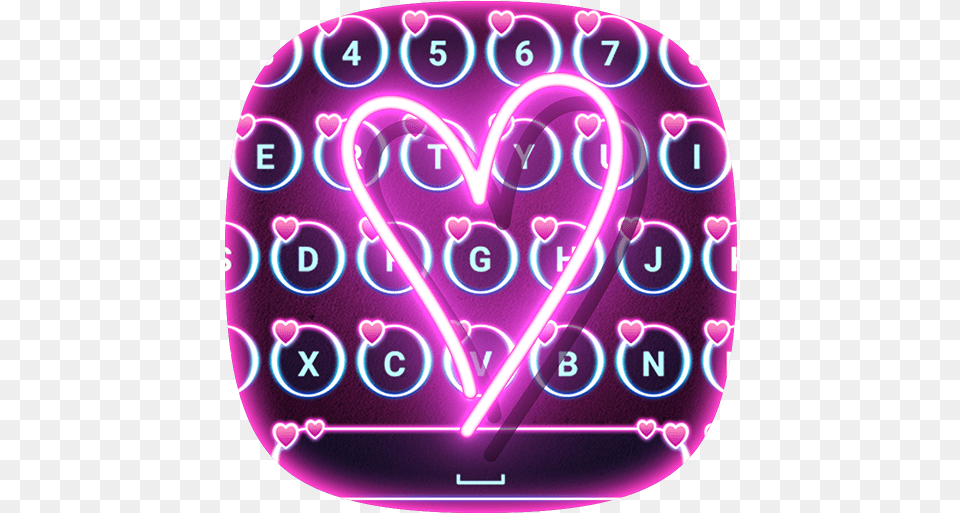 Live Neon Heart Keyboard Google Play Heart, Light, Can, Tin Free Png Download