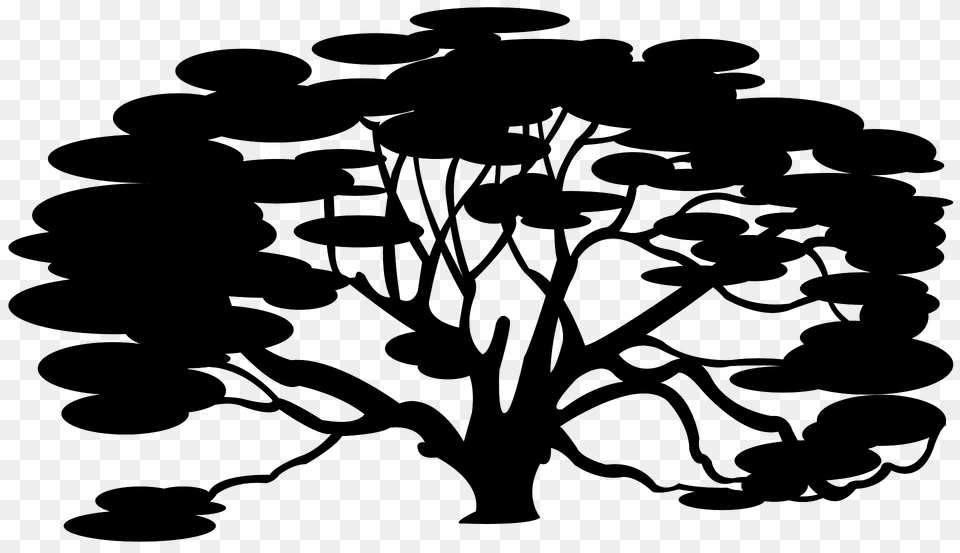 Live Oak Silhouette, Stencil, Art, Painting Free Png Download