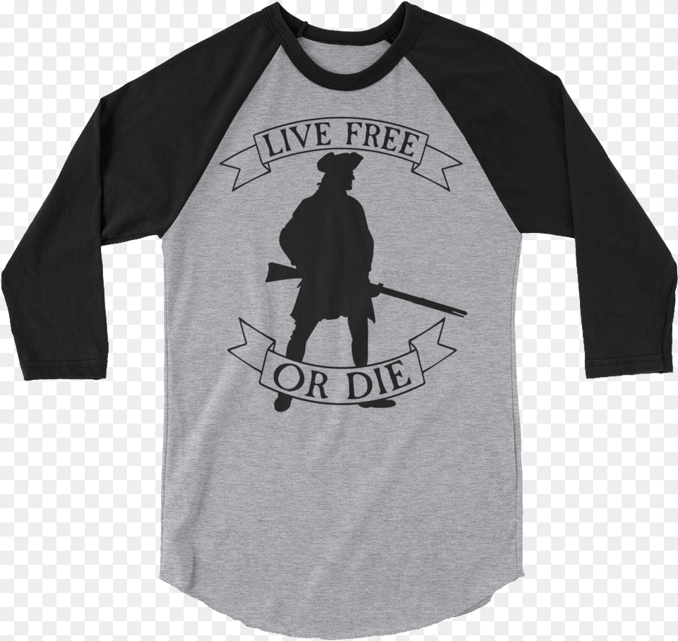 Live Or Die Minuteman Mockup Heather Greyblack Cute Show Steer Shirts, T-shirt, Clothing, Sleeve, Long Sleeve Png Image