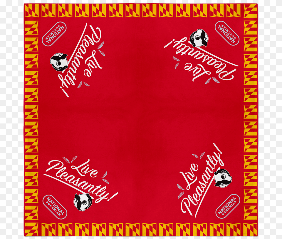 Live Pleasantly National Bohemian Pill Logo Red Bandana 22 X Inch Graphic Design, Accessories, Headband, Home Decor Free Transparent Png