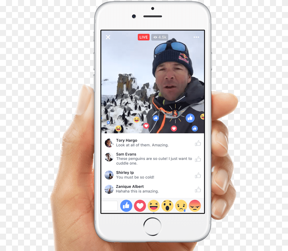 Live Reactions Ios Facebook Live Stream Mobile, Electronics, Mobile Phone, Phone, Baby Free Transparent Png