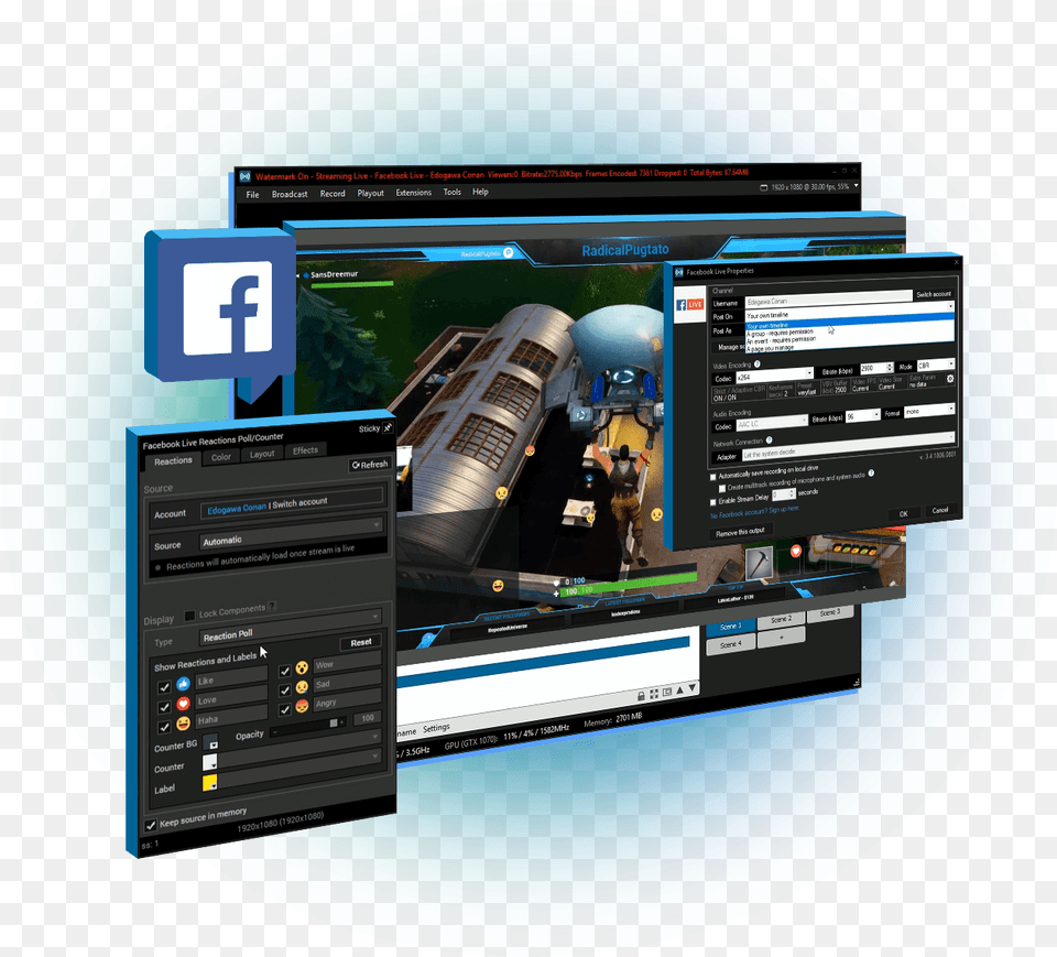 Live Stream On Facebook Xsplit Version, Computer Hardware, Electronics, Hardware, Monitor Png
