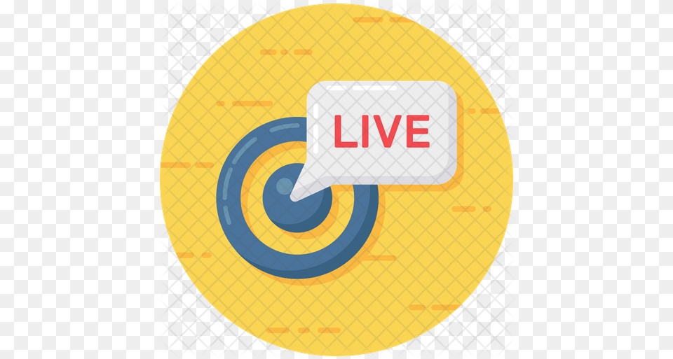 Live Streaming Icon Of Flat Style Circle, Text, Disk Free Png Download
