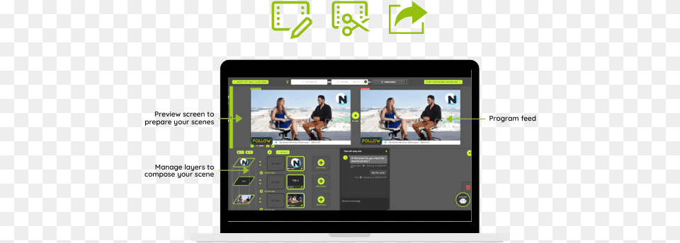 Live Streaming Production Studio Sharing, File, Person, Webpage, Screen Free Png Download