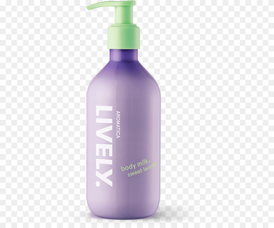 Lively Body Milk Sweet Lavender Plastic Bottle, Lotion, Shaker Png