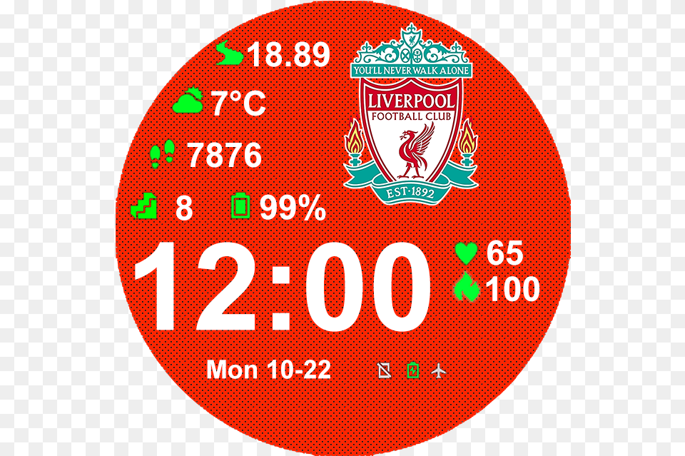 Liverpool Fc Watchface Red By Koenig Amazfit Stratos Circle, Number, Symbol, Text, Animal Free Transparent Png