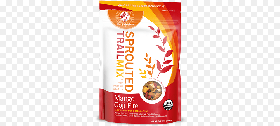 Living Intentions Sprouted Trail Mix Mango Goji Fire Living Intentions Sprouted Trail Mix Wild Berry, Food, Ketchup, Advertisement, Produce Free Transparent Png