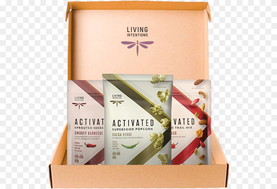 Living Intentions Superfood Popcorn, Herbal, Plant, Herbs, Box Png Image